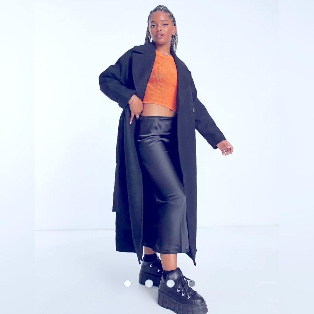 Weekday Kia Oversized Coat with tie